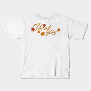 Thank You with Fall Leaves Kids T-Shirt